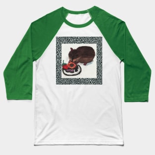 Guinea Pig Eating Fruits Baseball T-Shirt